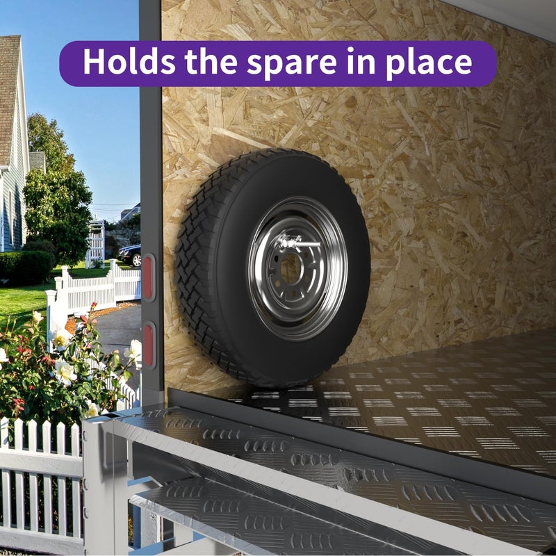 leevanoo Wall Mount Spare Tire Mount for Enclosed Trailers, Upgraded Spare Wheel Carrier Fit for Camper Spare Tire, Boat Trailer, Garages and Warehouses - Image 5